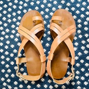 Sezane Leather Sandals, EU 39